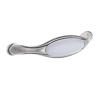 cyclingcolors 1x Poignée de meuble vintage zamak finition nickel argent étain porcelaine céramique entraxe 96 mm tiroir armoire avec vis