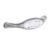 cyclingcolors 1x Poignée de meuble vintage zamak finition nickel argent étain porcelaine céramique motif fleur entraxe 96 mm tiroir armoire avec vis