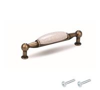 cyclingcolors 1x Poignée de meuble vintage zamak finition nickel porcelaine céramique entraxe 96 mm tiroir armoire avec vis