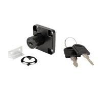 cyclingcolors 1x Serrure de tiroir avec cylindre diamètre 18 mm longueur 22 mm avec rosace clés contrepièce meuble bureau armoire, noir