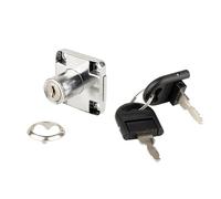 cyclingcolors 1x Serrure de tiroir avec cylindre diamètre 18 mm longueur 22 mm avec rosace clés pliantes contrepièce meuble bureau armoire, chrome