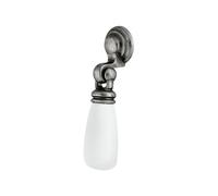 cyclingcolors 1x Tirette poignée de meuble porcelaine céramique finition nickel étamé tiroir armoire vintage avec vis