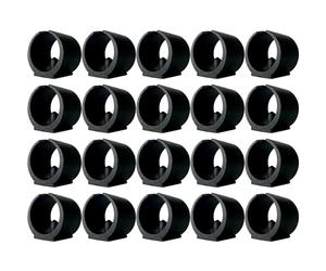 cyclingcolors 20x Embout de Chaise Noir Tube Rond avec Ergot à Clipser Patin Forme U Guide Pied Meuble Plot, 18mm