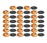 cyclingcolors 20x Ferrure d'assemblage beige avec cache en plastique idéal caravane bateaux vans camping-cars camions aménagés Connecteur Fixation Meuble Cuisine, capuchon rond gris foncé RAL 8019