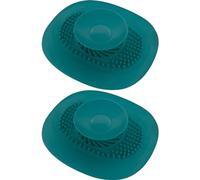 cyclingcolors 2X Bouchon Baignoire Universel Vidange Silicone Evier Lavabo Cuisine Protection Sol Buanderie Salle Bain Filtre Odeur, Bleu foncé