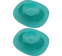 cyclingcolors 2X Bouchon Baignoire Universel Vidange Silicone Evier Lavabo Cuisine Protection Sol Buanderie Salle Bain Filtre Odeur, Bleu Clair