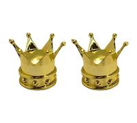 cyclingcolors 2X Bouchon de Valve Capuchon Forme Couronne Roi Reine Plastique Schrader Pneu vélo Moto Auto Voiture Quad Trottinette, Or