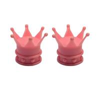 cyclingcolors 2X Bouchon de Valve Capuchon Forme Couronne Roi Reine Plastique Schrader Pneu vélo Moto Auto Voiture Quad Trottinette, Rose