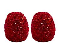 cyclingcolors 2X Bouchon de Valve Capuchon Forme Cristal Diamant Paillettes Strass Plastique Schrader Pneu vélo Moto Auto Voiture Quad Trottinette, Rouge