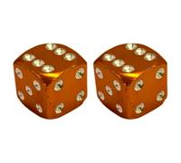 cyclingcolors 2X Bouchon de Valve Capuchon Forme dé Aluminium Schrader Pneu vélo Moto Auto Voiture Quad Trottinette, Orange