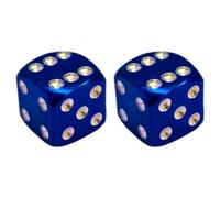 cyclingcolors 2X Bouchon de Valve Capuchon Forme dé Aluminium Schrader Pneu vélo Moto Auto Voiture Quad Trottinette, Bleu