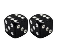 cyclingcolors 2X Bouchon de Valve Capuchon Forme dé Aluminium Schrader Pneu vélo Moto Auto Voiture Quad Trottinette, Noir