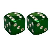 cyclingcolors 2X Bouchon de Valve Capuchon Forme dé Aluminium Schrader Pneu vélo Moto Auto Voiture Quad Trottinette, Vert