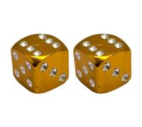 cyclingcolors 2X Bouchon de Valve Capuchon Forme dé Aluminium Schrader Pneu vélo Moto Auto Voiture Quad Trottinette, Or