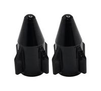 cyclingcolors 2X Bouchon de Valve Capuchon Forme fusée Rocket Aluminium Schrader Pneu vélo Moto Auto Voiture Quad Trottinette, Noir