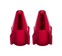 cyclingcolors 2X Bouchon de Valve Capuchon Forme fusée Rocket Aluminium Schrader Pneu vélo Moto Auto Voiture Quad Trottinette, Rouge