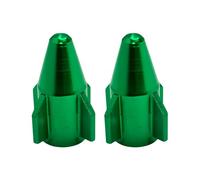cyclingcolors 2X Bouchon de Valve Capuchon Forme fusée Rocket Aluminium Schrader Pneu vélo Moto Auto Voiture Quad Trottinette, Vert
