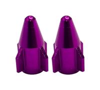 cyclingcolors 2X Bouchon de Valve Capuchon Forme fusée Rocket Aluminium Schrader Pneu vélo Moto Auto Voiture Quad Trottinette, Violet
