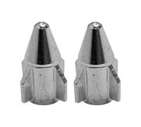 cyclingcolors 2X Bouchon de Valve Capuchon Forme fusée Rocket Aluminium Schrader Pneu vélo Moto Auto Voiture Quad Trottinette, Argent