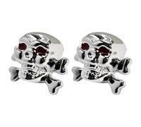 cyclingcolors 2X Bouchon de Valve Capuchon Forme tête Croix os Skull Plastique Schrader Pneu vélo Moto Auto Voiture Quad Trottinette, Argent