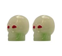 cyclingcolors 2X Bouchon de Valve Capuchon Forme tête os Skull Phosphorescent Lumineux Nuit Schrader Pneu vélo Moto Auto Voiture Quad Trottinette, Vert