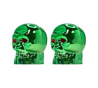 cyclingcolors 2X Bouchon de Valve Capuchon Forme tête os Skull Plastique Schrader Pneu vélo Moto Auto Voiture Quad Trottinette, Vert