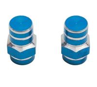 cyclingcolors 2X Bouchon de Valve Voiture Moto Scooter vélo Universel Schrader, 6 pans Bleu