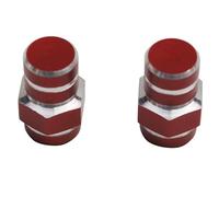 cyclingcolors 2X Bouchon de Valve Voiture Moto Scooter vélo Universel Schrader, 6 pans Rouge