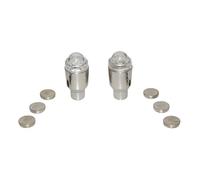 cyclingcolors 2X Bouchon de Valve Voiture Moto Scooter vélo Universel Schrader, Lumineux (Bleu et Rouge)