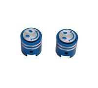 cyclingcolors 2X Bouchon de Valve Voiture Moto Scooter vélo Universel Schrader, Piston Smiley Bleu