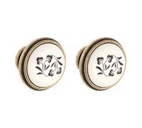 cyclingcolors 2x bouton de tiroir finition laiton porcelaine céramique motif fleur 35 mm meuble vintage antique style porte poignée commode armoire maison avec vis