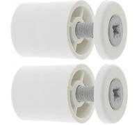 cyclingcolors 2x Butée d'arrêt de lame finale de volet roulant ronde 15mm Ø22mm en PVC avec rondelle et vis Store Fenêtre Enroulement Déroulement Coffre Menuiserie, blanc