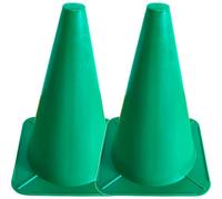 cyclingcolors 2X Cône de Signalisation 24cm Plot Support Plastique Entraînement Football Marquage Circulation Sport Jeux Barrière Parcours Canin Agility, Vert
