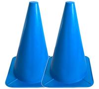 cyclingcolors 2X Cône de Signalisation 24cm Plot Support Plastique Entraînement Football Marquage Circulation Sport Jeux Barrière Parcours Canin Agility, Bleu