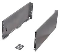 cyclingcolors 2x côtés de tiroir (droit + gauche), coulisse, guide, glissière, meuble, porte, cuisine, salle de bain, panneau 18mm, hauteur 185mm, longueur 300mm, gris