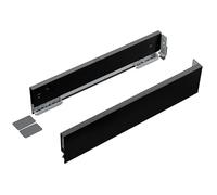 cyclingcolors 2x côtés de tiroir (droit + gauche), coulisse, guide, glissière, meuble, porte, cuisine, salle de bain, panneau 18mm, hauteur 89mm, longueur 450mm, noir