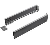 cyclingcolors 2x côtés de tiroir (droit + gauche), coulisse, guide, glissière, meuble, porte, cuisine, salle de bain, panneau 18mm, hauteur 89mm, longueur 600mm, gris