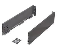 cyclingcolors 2x côtés de tiroir (droit + gauche), coulisse, guide, glissière, meuble, porte, cuisine, salle de bain, panneau 18mm, hauteur 121mm, longueur 550mm, gris