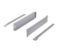 cyclingcolors 2x coulisse à galets avec côtés pour tiroir bois meuble rail glissière à rouleaux, hauteur 150mm, longueur 600mm, 25kg, gris