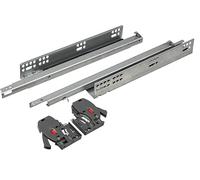 cyclingcolors 2x coulisse à sortie partielle cachée invisible meuble tiroir rail glissière avec ferrure, longueur 550mm, 25kg, avec amortisseur