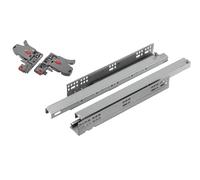 cyclingcolors 2x coulisse à sortie totale cachée invisible meuble tiroir rail glissière avec ferrure, longueur 450mm, 40kg, avec amortisseur et mouvement synchronisé