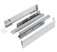 cyclingcolors 2x coulisse de tiroir (droit + gauche), avec côté, guide, glissière, meuble, porte, cuisine, salle de bain, panneau 18mm, hauteur 89mm, longueur 450mm, blanc