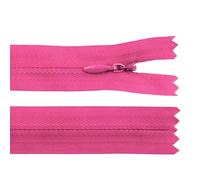 cyclingcolors 2x Fermeture éclair N°3 20 cm invisible tirette curseur polyester extrémité ouverte maille glissière vêtement couture mercerie veste manteau, rose foncé