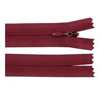 cyclingcolors 2x Fermeture éclair N°3 20 cm invisible tirette curseur polyester extrémité ouverte maille glissière vêtement couture mercerie veste manteau, bordeaux