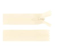cyclingcolors 2x Fermeture éclair N°3 30 cm invisible tirette curseur polyester dederon extrémité ouverte maille glissière vêtement couture mercerie veste manteau, crème clair