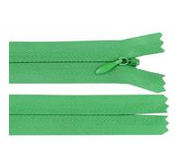 cyclingcolors 2x Fermeture éclair N°3 50 cm invisible tirette curseur polyester extrémité ouverte maille glissière vêtement couture mercerie veste manteau, fougère verte