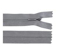 cyclingcolors 2x Fermeture éclair N°3 50 cm invisible tirette curseur polyester extrémité ouverte maille glissière vêtement couture mercerie veste manteau, gris