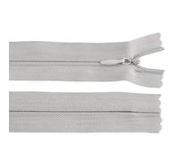 cyclingcolors 2x Fermeture éclair N°3 50 cm invisible tirette curseur polyester extrémité ouverte maille glissière vêtement couture mercerie veste manteau, gris clair