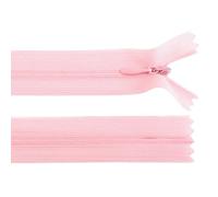 cyclingcolors 2x Fermeture éclair N°3 60 cm invisible tirette curseur polyester dederon extrémité ouverte maille glissière vêtement couture mercerie veste manteau, rose clair