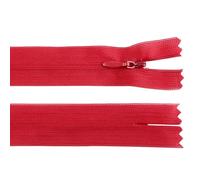 cyclingcolors 2x Fermeture éclair N°3 60 cm invisible tirette curseur polyester dederon extrémité ouverte maille glissière vêtement couture mercerie veste manteau, rouge
